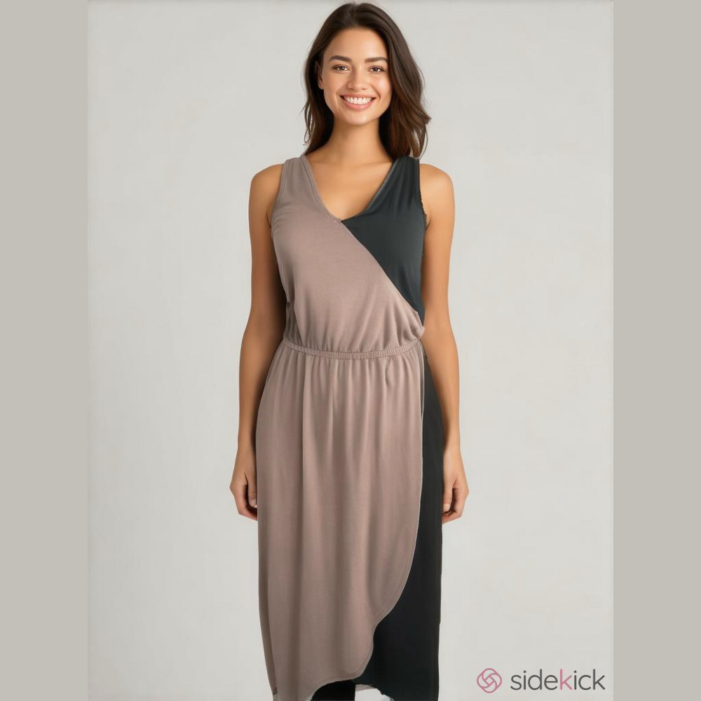 Mossimo Two Tone Faux Wrap Dress with Braided Straps
